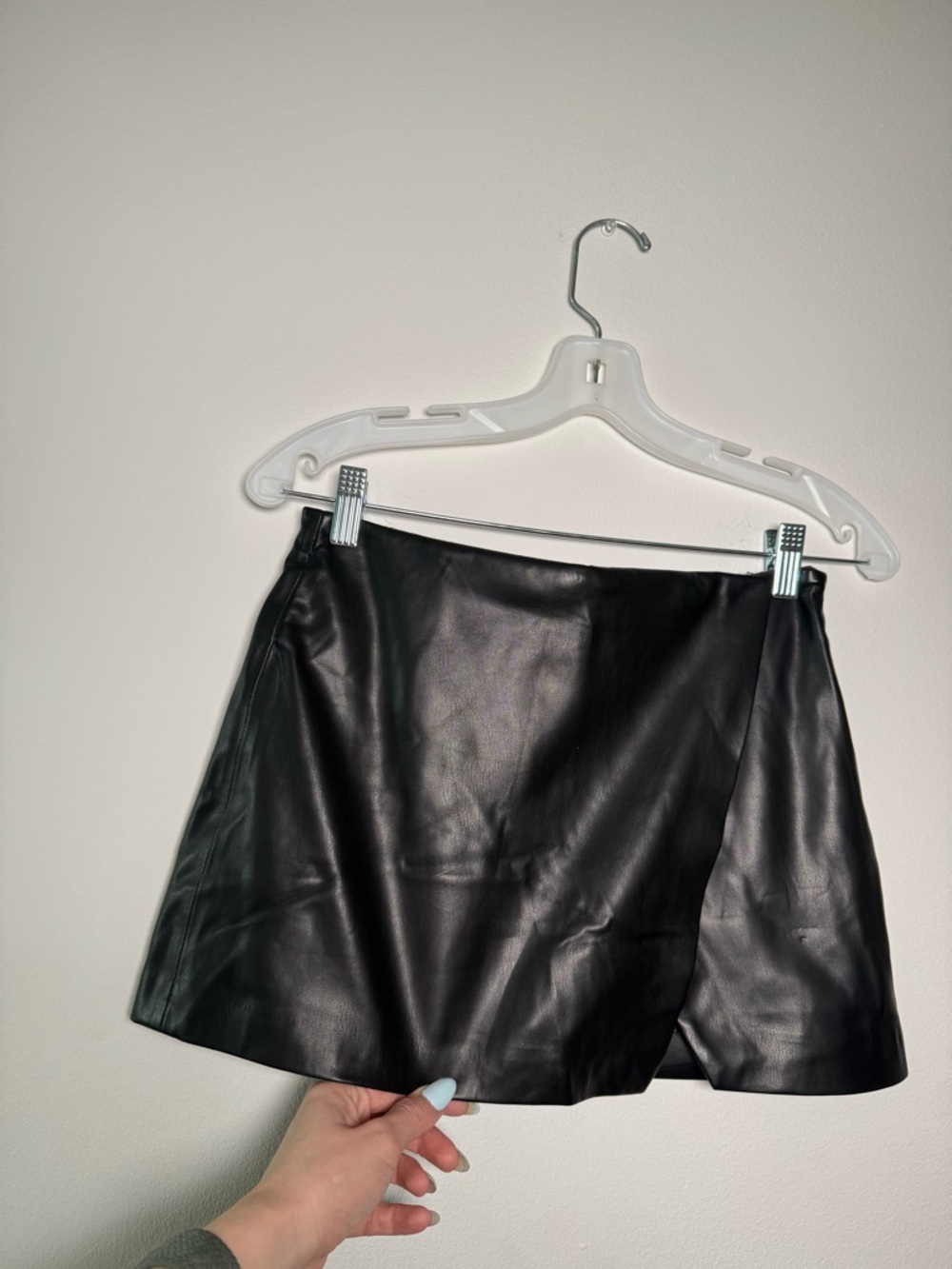 Mango Black Faux Leather Mini Skirt